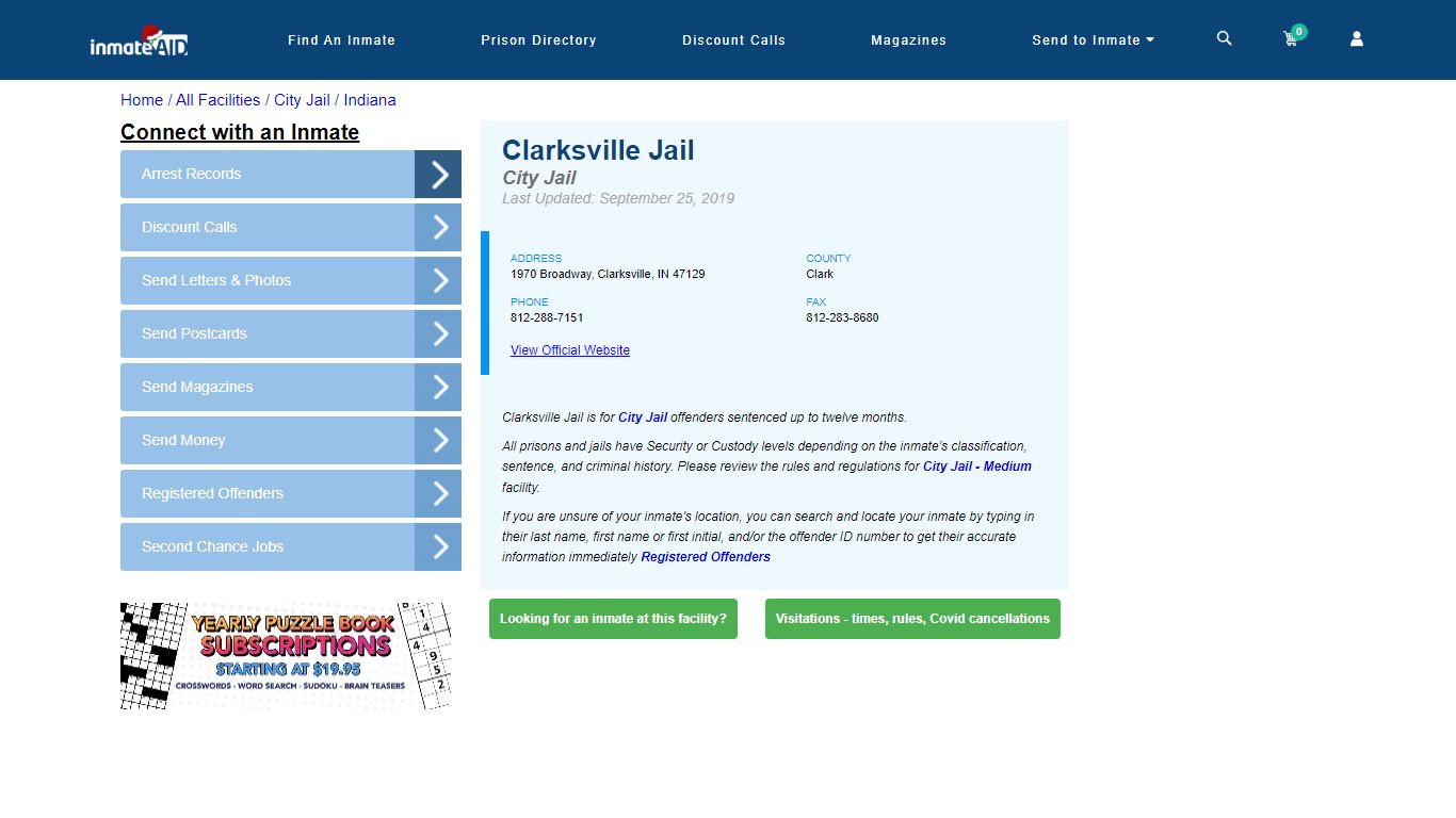 Clarksville Jail | Inmate Locator