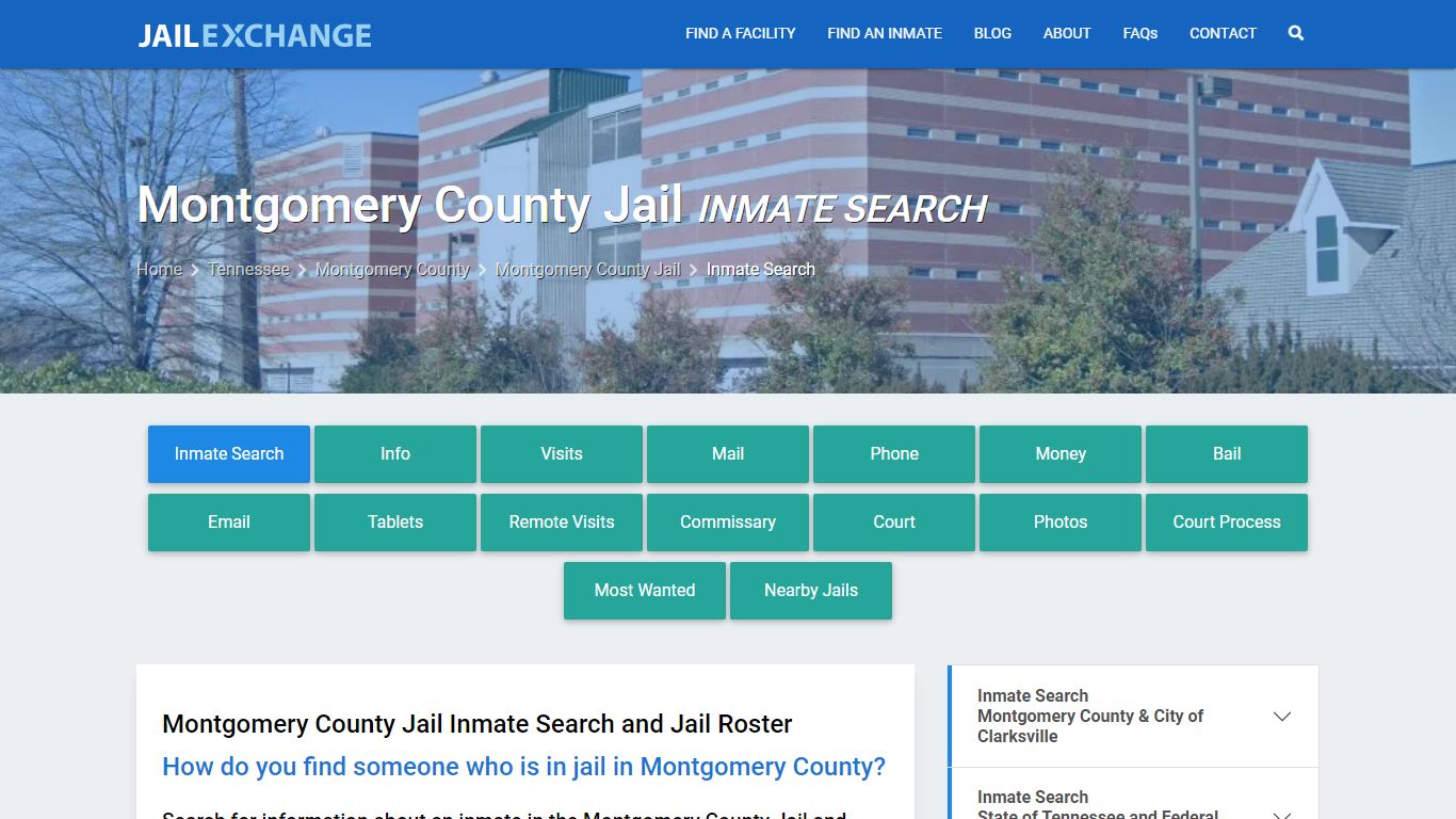 Montgomery County Jail Inmate Search - Jail Exchange